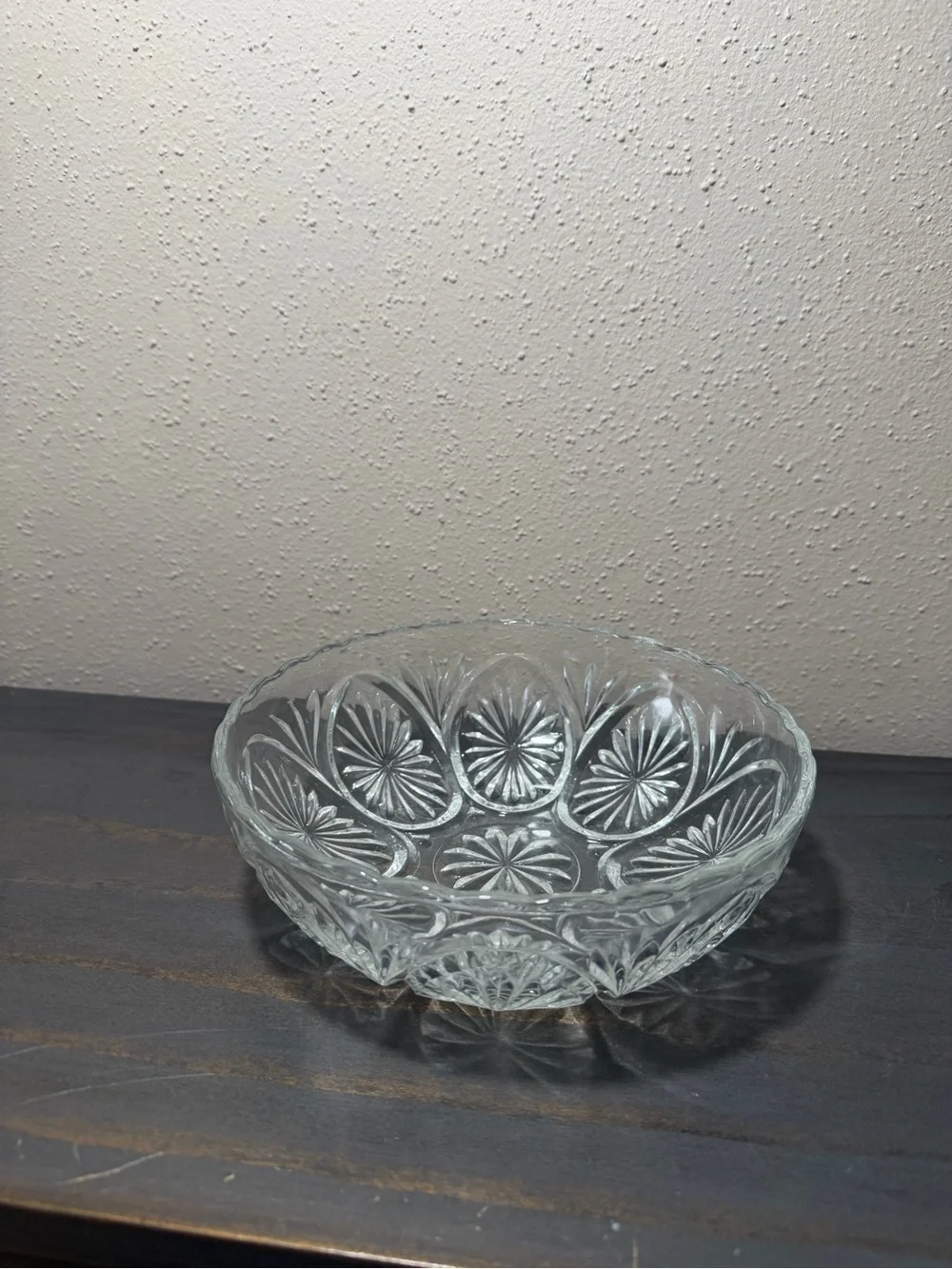 Clear Pressed Glass Serving Bowl